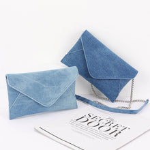 Load image into Gallery viewer, Denim Envelope Clutch
