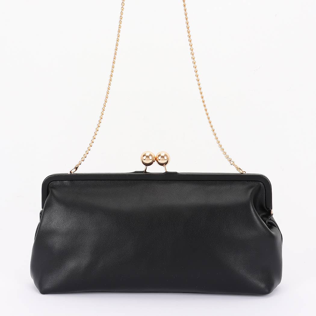 Faux Leather Oversize Clutch