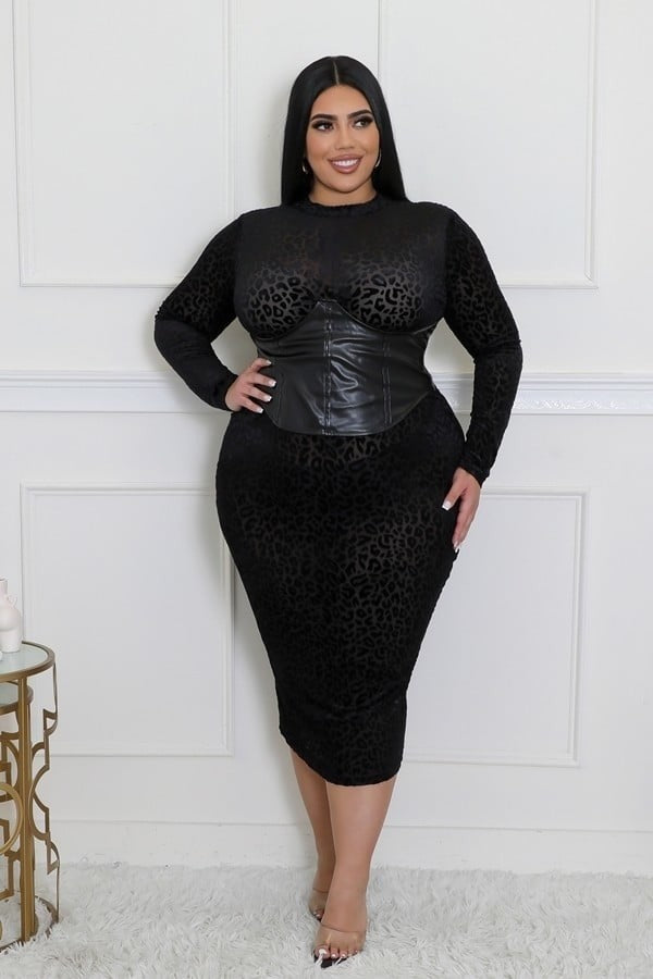 Black Leopard Corset Dress Kurvacious Boutique Black Leopard Corset Dress Kurvacious Boutique