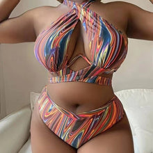 Load image into Gallery viewer, PRINTED HIGH WAIST BIKINI SWIMSUIT
