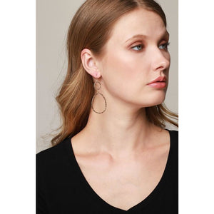 Pave Double Oval Hook Earrings - Kurvacious Boutique