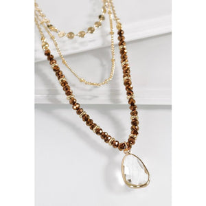 Multi Strand Glass Bead Necklace - Kurvacious Boutique
