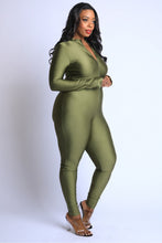 Load image into Gallery viewer, Olive Mock Neck Jumpsuit
