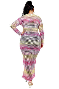 Pastel Fishnet Dress