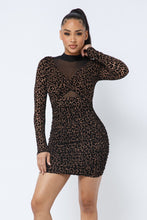 Load image into Gallery viewer, Brown Animal Print  Mini Dress

