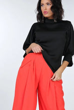 Load image into Gallery viewer, Black Puff Sleeve Blouse
