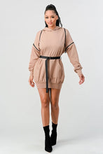 Load image into Gallery viewer, Nude Hooded Mini Dress
